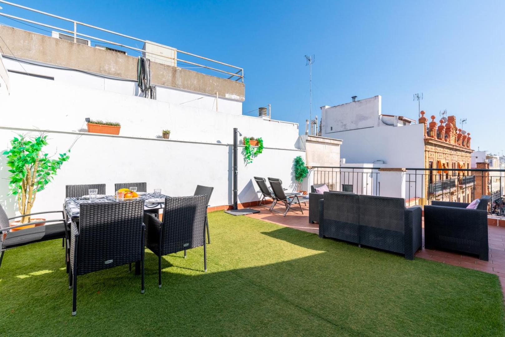 Luminoso Ático con Terraza, Calle Antonia Diaz Sevilla Exterior foto